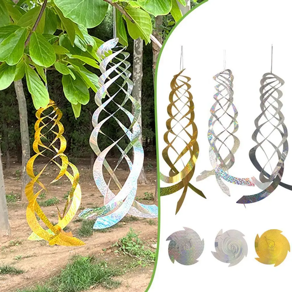 

Bird Repellent Spiral Reflectors Hanging Reflective Bird Deterrent Device Garden Decorative Garden Scarecrow Yard Bird Repeller