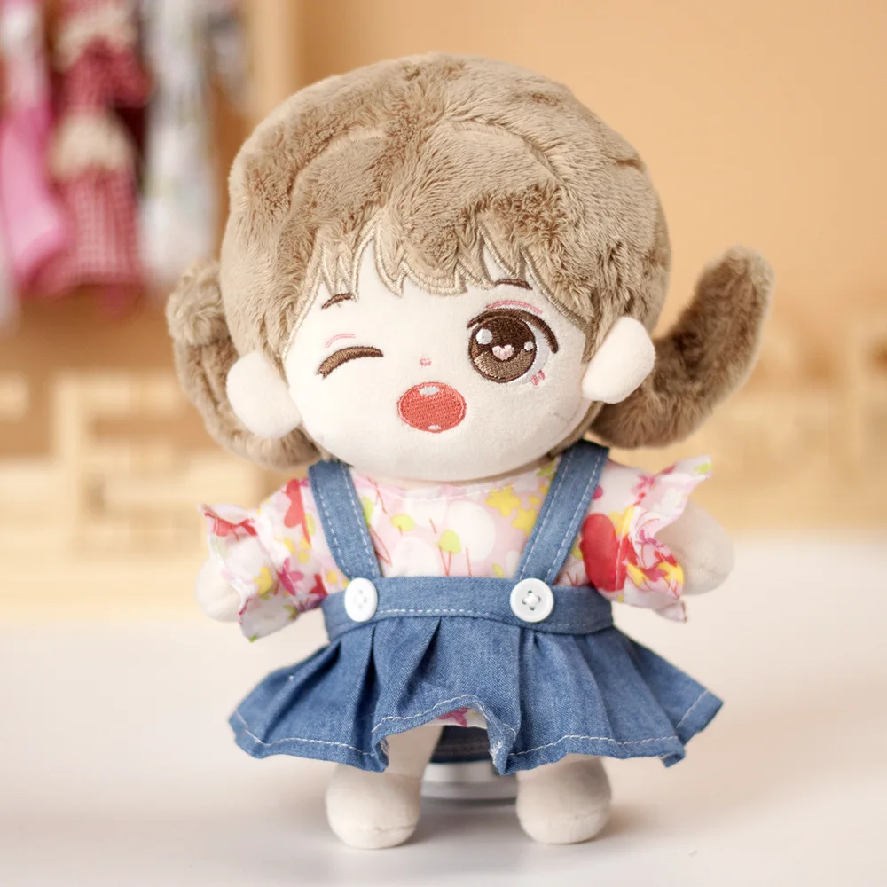 

20CM Doll Clothes Striped Denim Skirt Suit Dress Up Dolls Accessories Cool Stuff Our Generation Korea Kpop EXO idol Dolls Gift