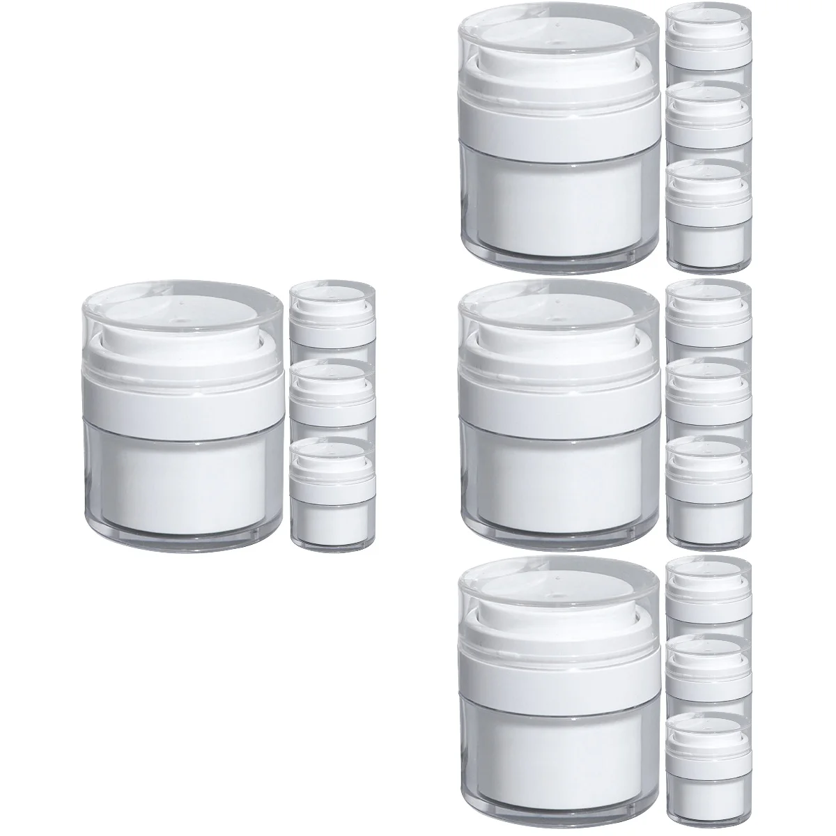 16 pcs  Airless Pump Jars Airless Lotion Container Multi-use Airless Cream Pump Bottle Jar