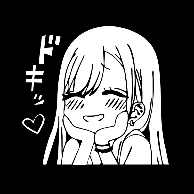 

18x17 см Kitagawa Marin, милая аниме-девушка, автомобильная наклейка, авто кузов, окно, мотоцикл, ноутбук, виниловая наклейка JDM, ПВХ, аксессуары для тюнинга автомобиля