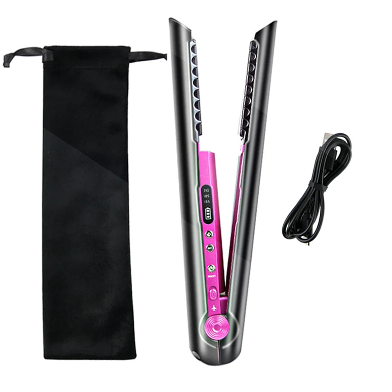 

Wireless Hair Straightening Comb New 2 in 1Hair Straightener Portable Mini Wireless Cordless Hair Flat Iron Styling Hair Curl