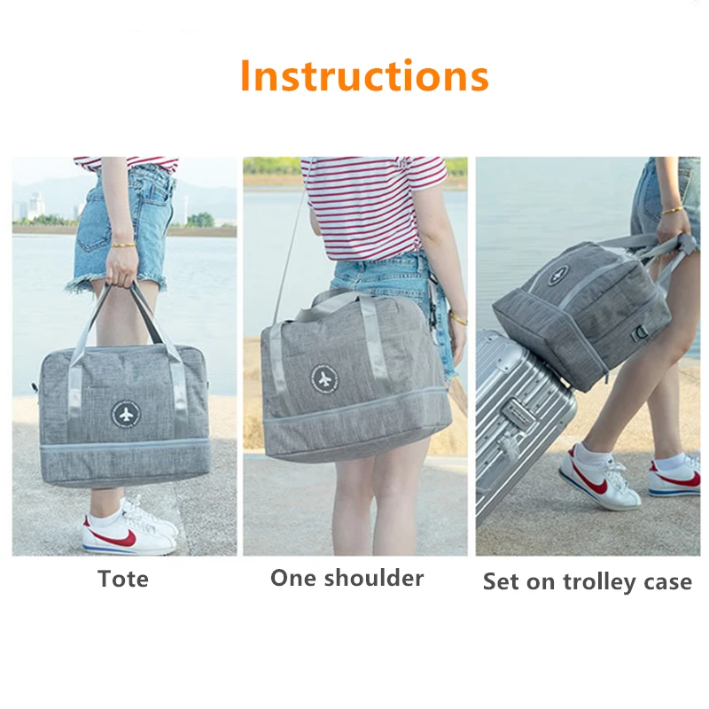 Large Capacity Waterproof Handbag Dry And Wet Separation Swimming Bags Yoga Fitness Bag Women Shoes Travel Pack Men's Travel Bag