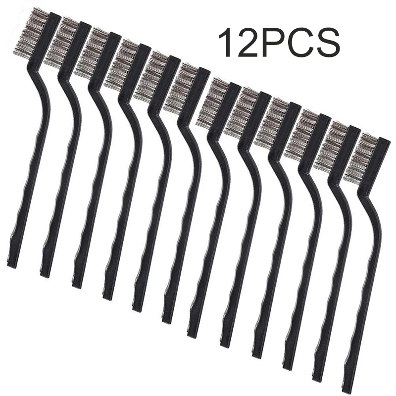 

12PCS 7inch Stainless Steel Brass Wire Brush Paint Rust Remover for Industrial Devices Surface/Inner Polishing Cleaning Brush