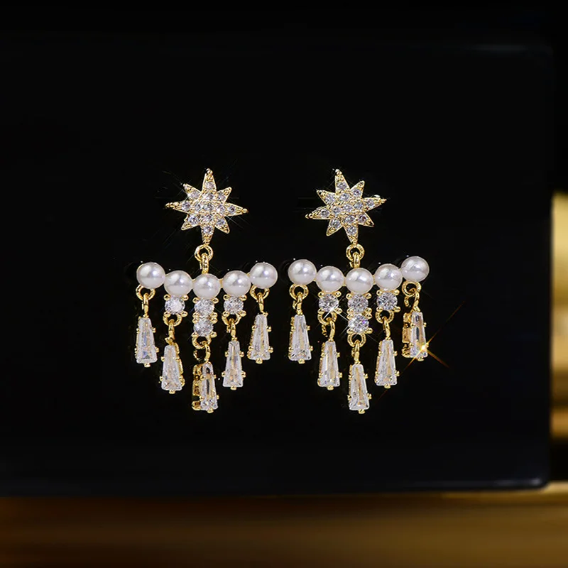 

New Unusual Stud Earrings One Piece Tassel Pendant Earrings Fashion Korean Ladies Jewelry Luxury Party Sexy Accessories Earrings