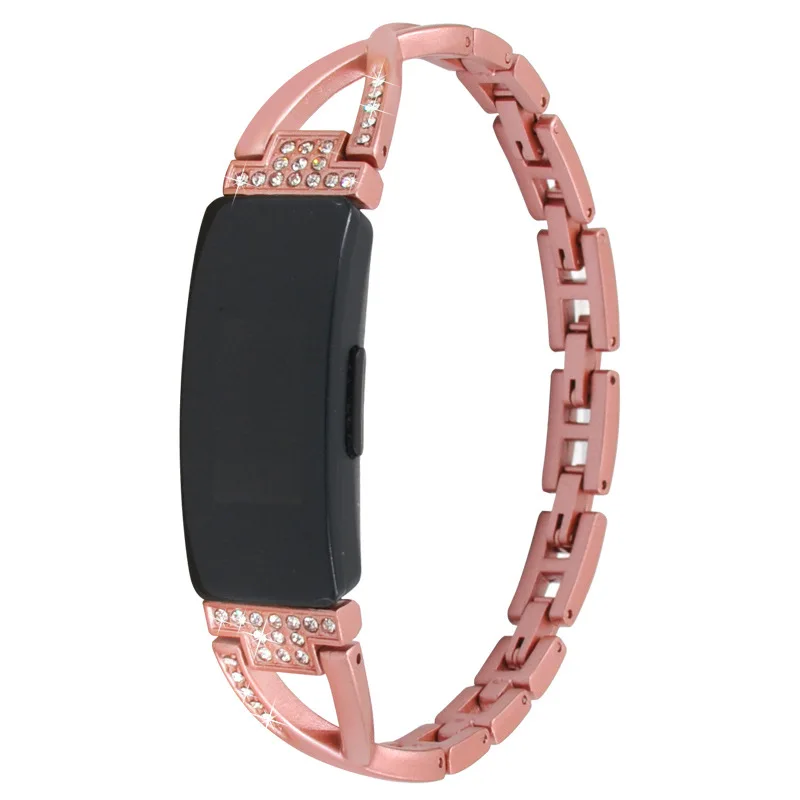 X Shape Diamond Bracelet Strap For Fitbit inspire/inspire 2/inspire HR Band Stainless Steel Watchband For Fitbit ACE 2 3 Band
