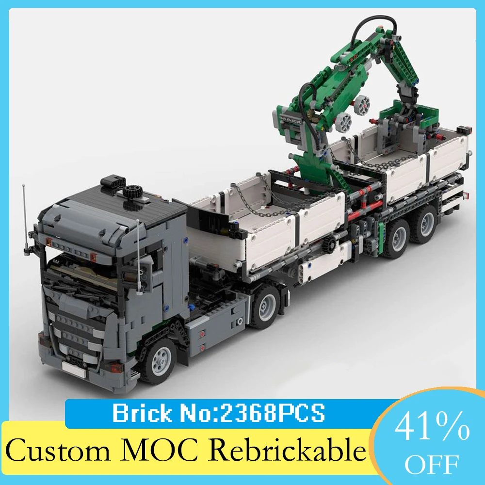 

2366PCS G370 Engineering Tractor with Grab Crane Trailer Dump Truck Tower Head Technology Childrentoy Christmas Blocks Moc-42078