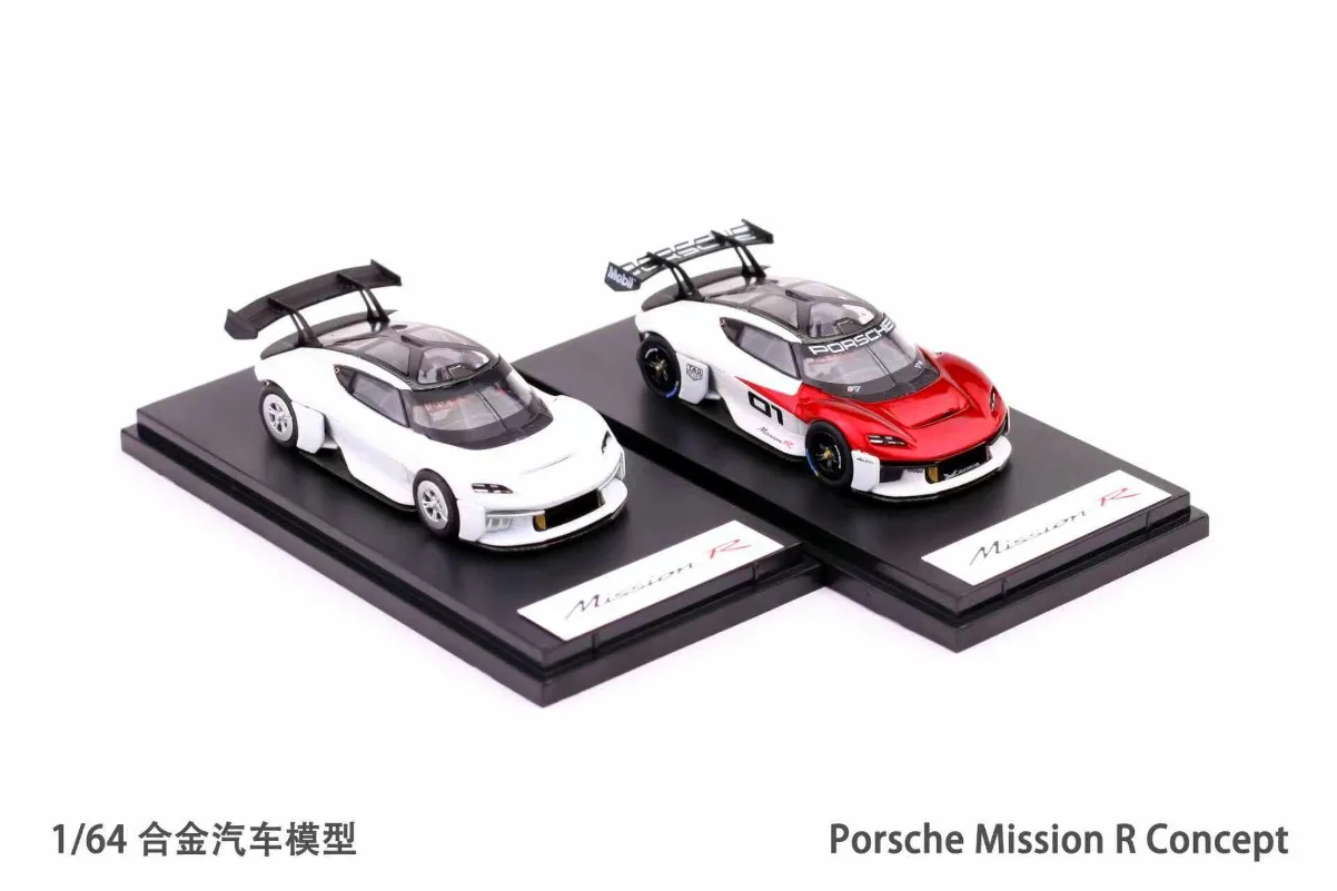 Фото Коллекционная модель автомобиля Karium Diecast Porsche Mission R Concept в масштабе 1/64, литая под давлением, из сплава, игрушка №4