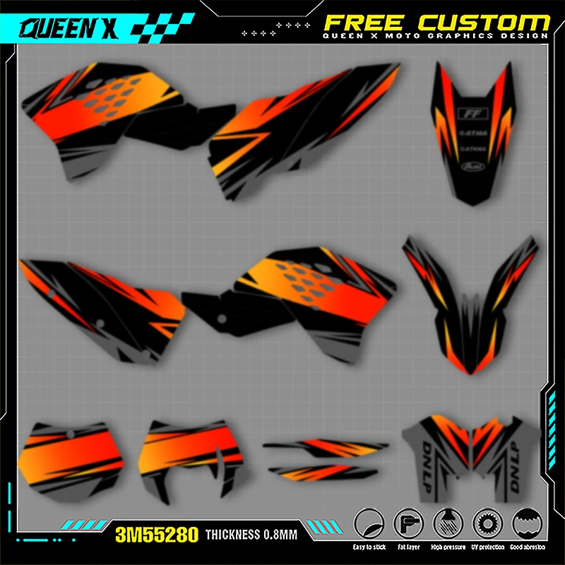 Фото QUEEN X MOTO мотоциклетные графические наклейки MX для KTM SX SXF 2007-2010 EXC XCW 2008-2011, аксессуары для мотокросса 007 №1