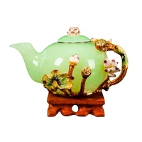 romani green jade porcelain white porcelain teaware set enamel teapot tea cup complete set tea set colored glaze gift packing