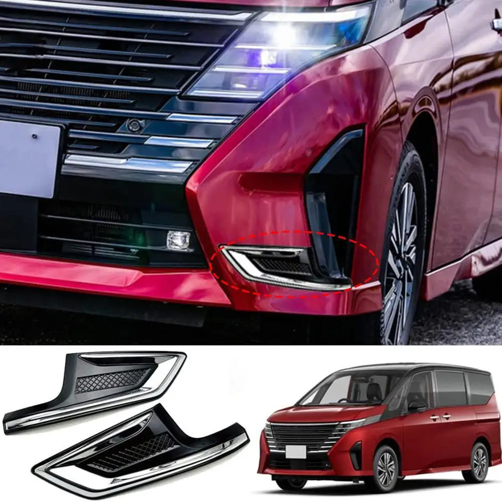 

For NISSAN SERENA C28 2023 2024 Front Bumper Air Inlet Decorative Strip Protection Frame 3d Sticker Car Styling Auto Accessories