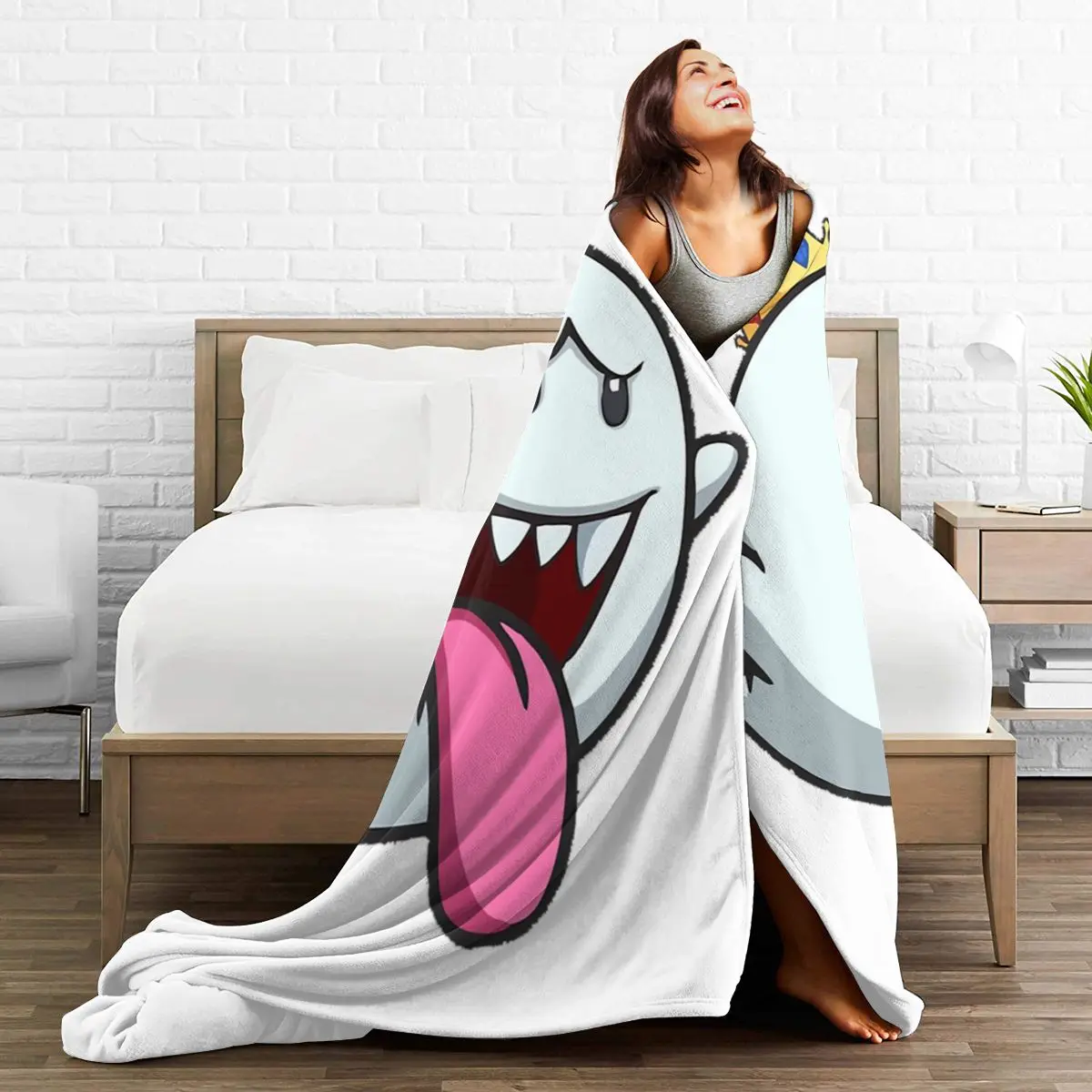 Одеяло мягкое Фланелевое King Boo покрывало 46 плюшевое для кровати гостиной пикника