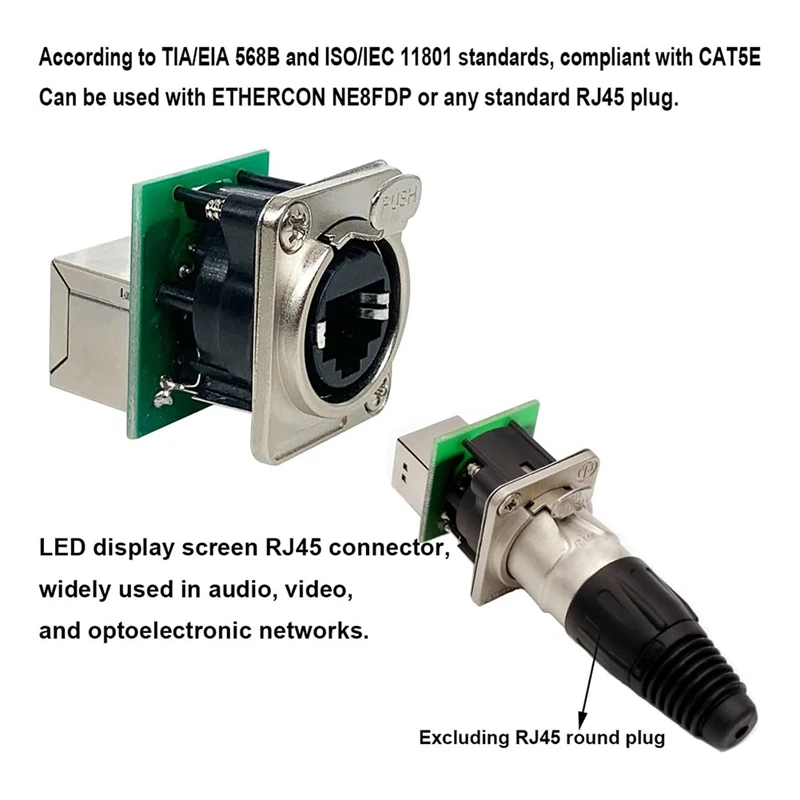 10 шт. разъем для шасси Ethercon Rj45 сквозной NE8FDP крепления на панели Cat5 RJ45 серии D