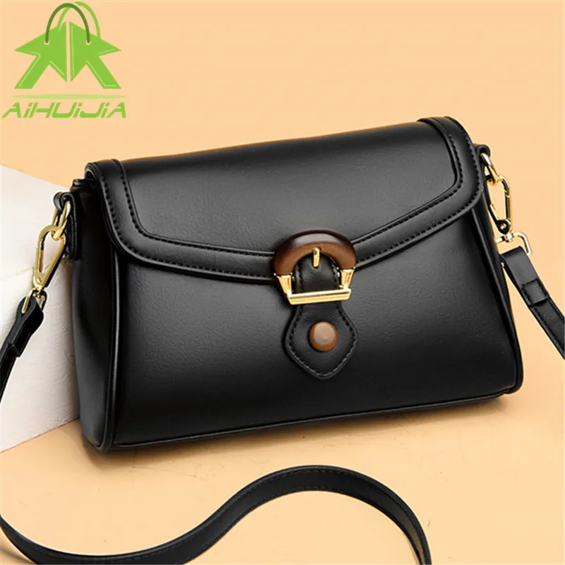 

High Quality Women's Soft Pu Leather Shoulder Bags New Luxury Solid Color Crossbody Bag Designer Female Travel Handbag and Purse