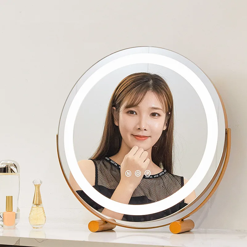 

Portable LED Light Makeup Mirror Vanity Lights Compact Make Up Pocket Mirrors Vanity Cosmetic Hand Folding Led Mirror Lamp Gift