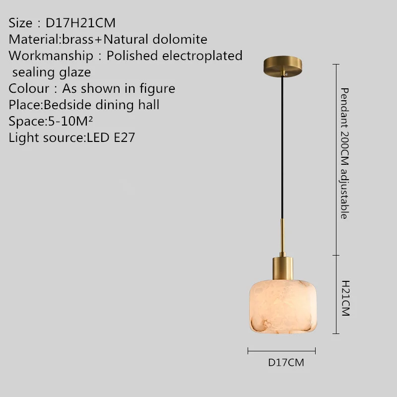 Современная подвеска AOSONG из латуни просто креативная мраморная Подвесная лампа