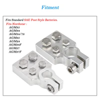 pair 4 spot multi connection marine flat battery terminals clamps lead fit 40 awg lugs positive negative