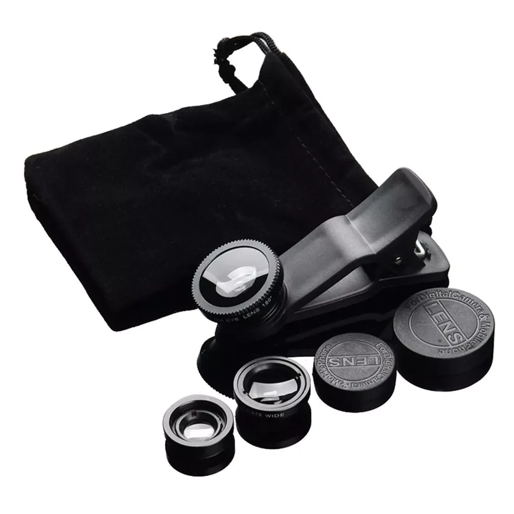

3 In 1 Fish Eye+Wide Angle+Macro Clip On Camera Lens Set For Mobile Phone Tablet Phone Camera Accessories