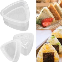 2pcsset triangular plastic sushi rice ball maker mould onigiri mold set kitchen gadgets stuff transparent bento accessories