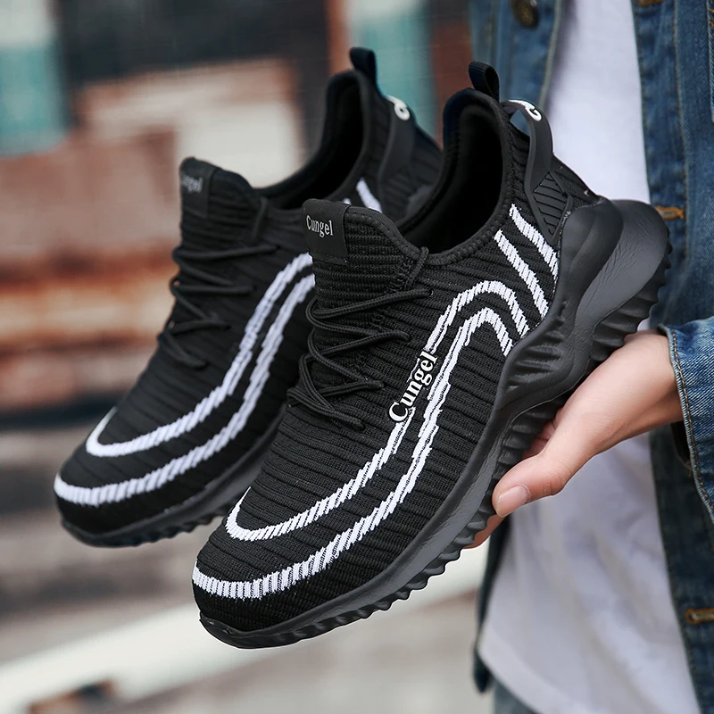 Outdoor Breathable Men Work Safety Shoes Anti-puncture Working Sneakers Men Women Work Shoes Sports Hiking Shoes Plus Size 36-46