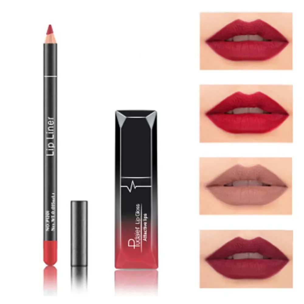 

2022New Natural Long Lasting Waterproof Lip Gloss Multi Colors Matte Fog Color Modified Lipline Lipstick Set Makeup Cosmetic