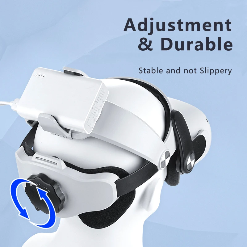 Head Strap for Mate Oculus Quest 2 with Power Bank Holder Clip Elite Strap Adjustable Powerbank Fixing Bracket Comfortable in VR