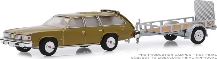 1:64 1977 Pontiac LeMans Safari и универсальный прицеп литая под давлением модель автомобиля