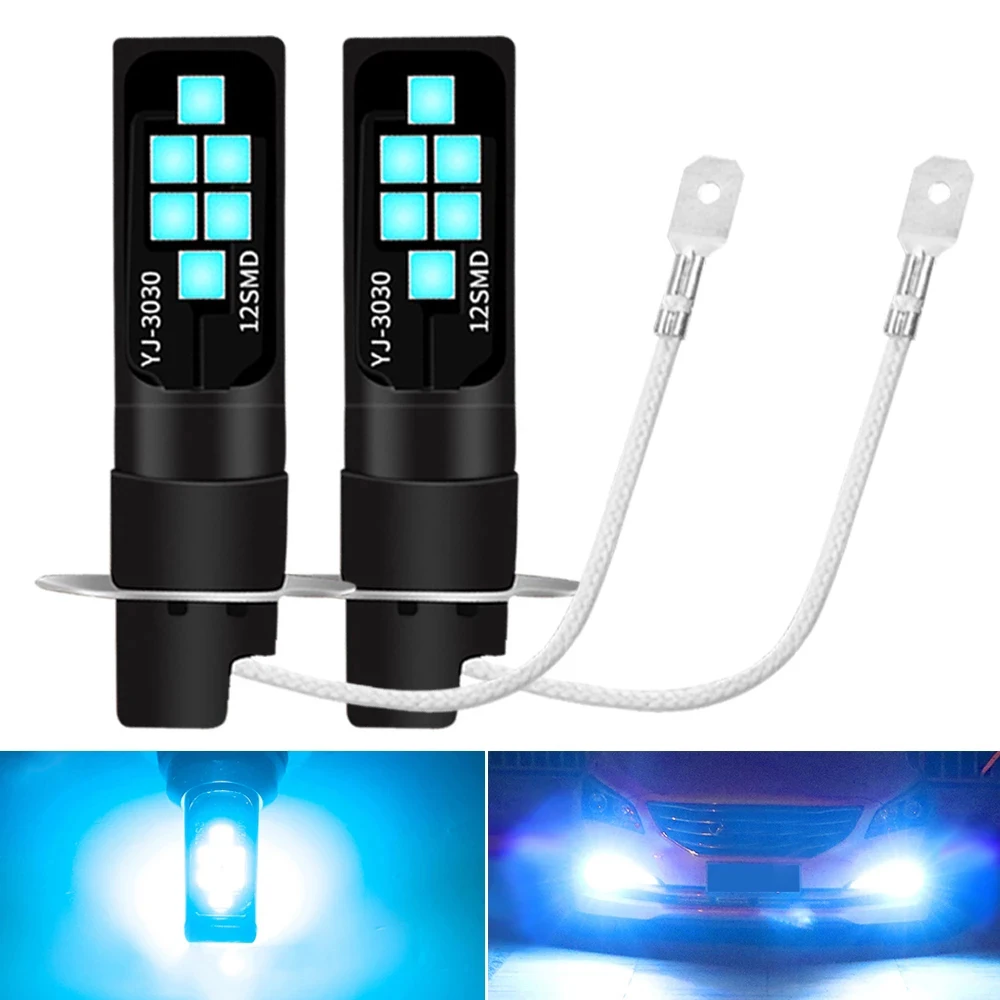 

2 шт., Автомобильные светодиодные лампы H3 3030 SMD