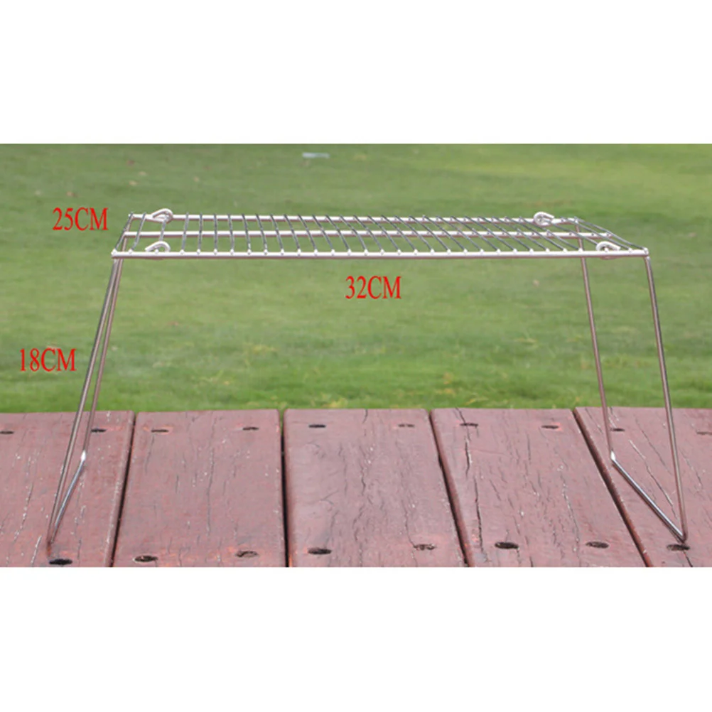 Мини-гриль уличный уголь портативный барбекю серебряный складной из нержавеющей