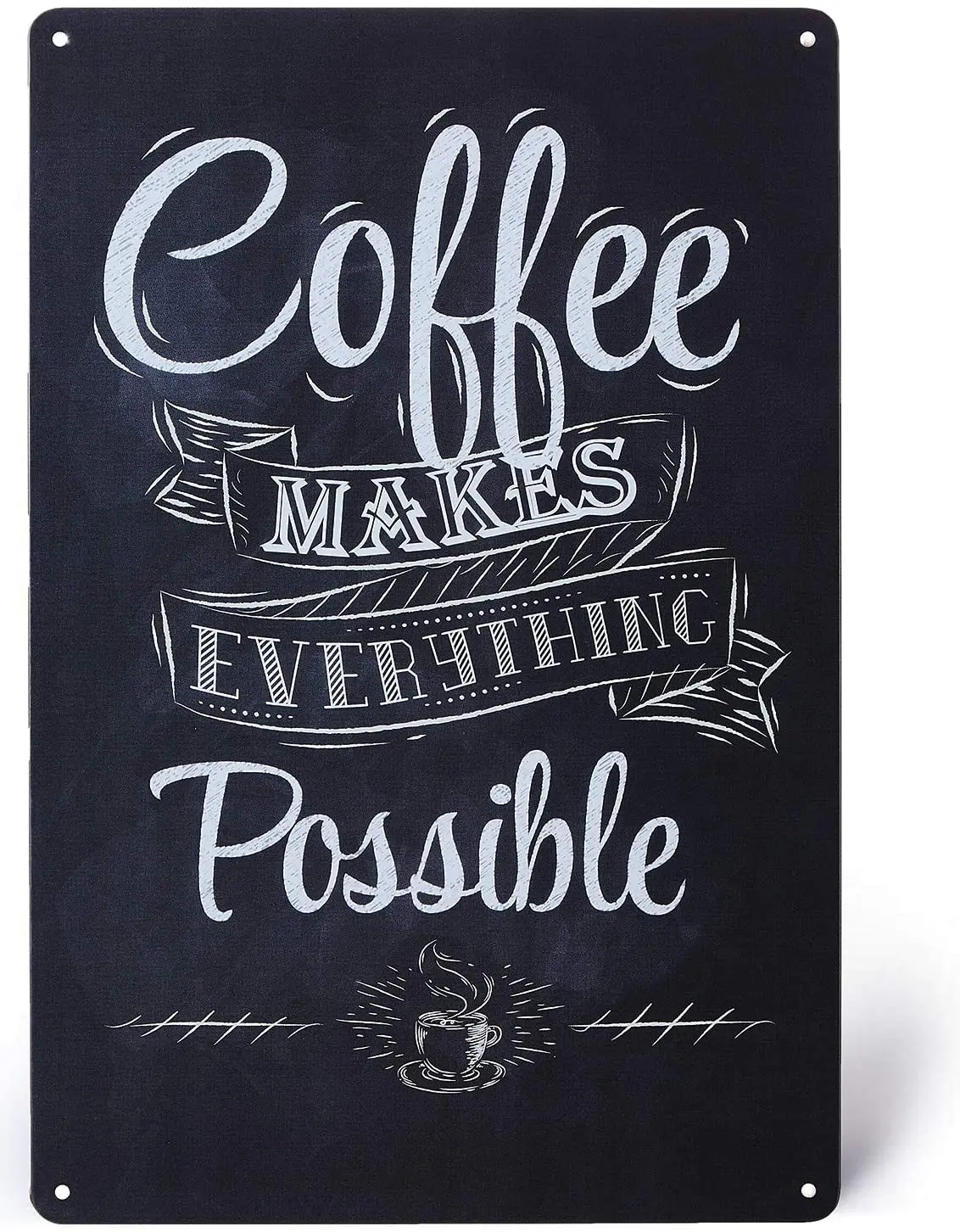 

Coffee Bar Sign Coffee Makes Everything Possible Metal Plate Coffee Metal Tin Signs for Coffee Bar Decor 8 X 12 Inches