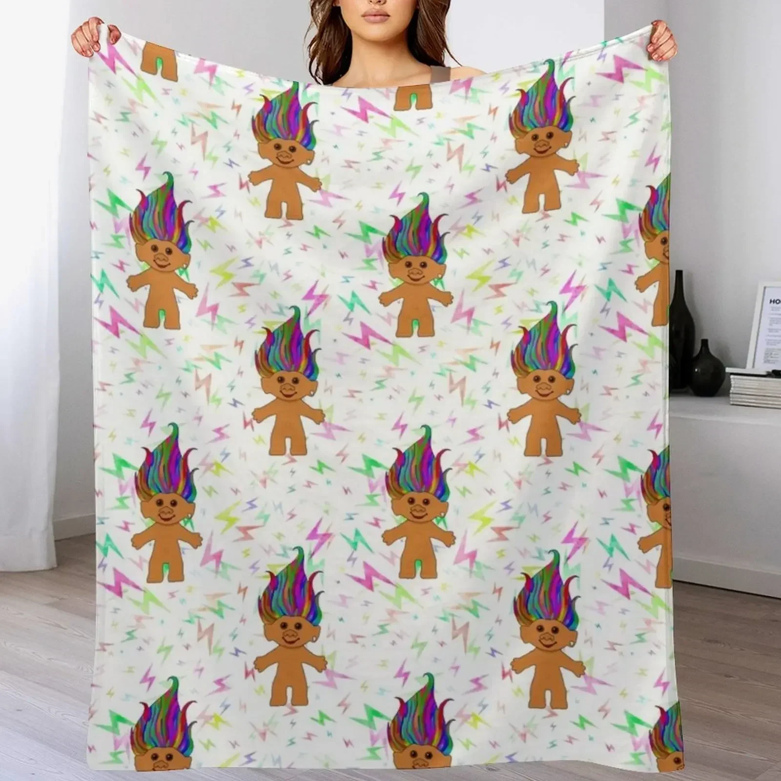 Красочная ретро-кукла-тролль с принтом для детей 90-х годов-одеяло радужными