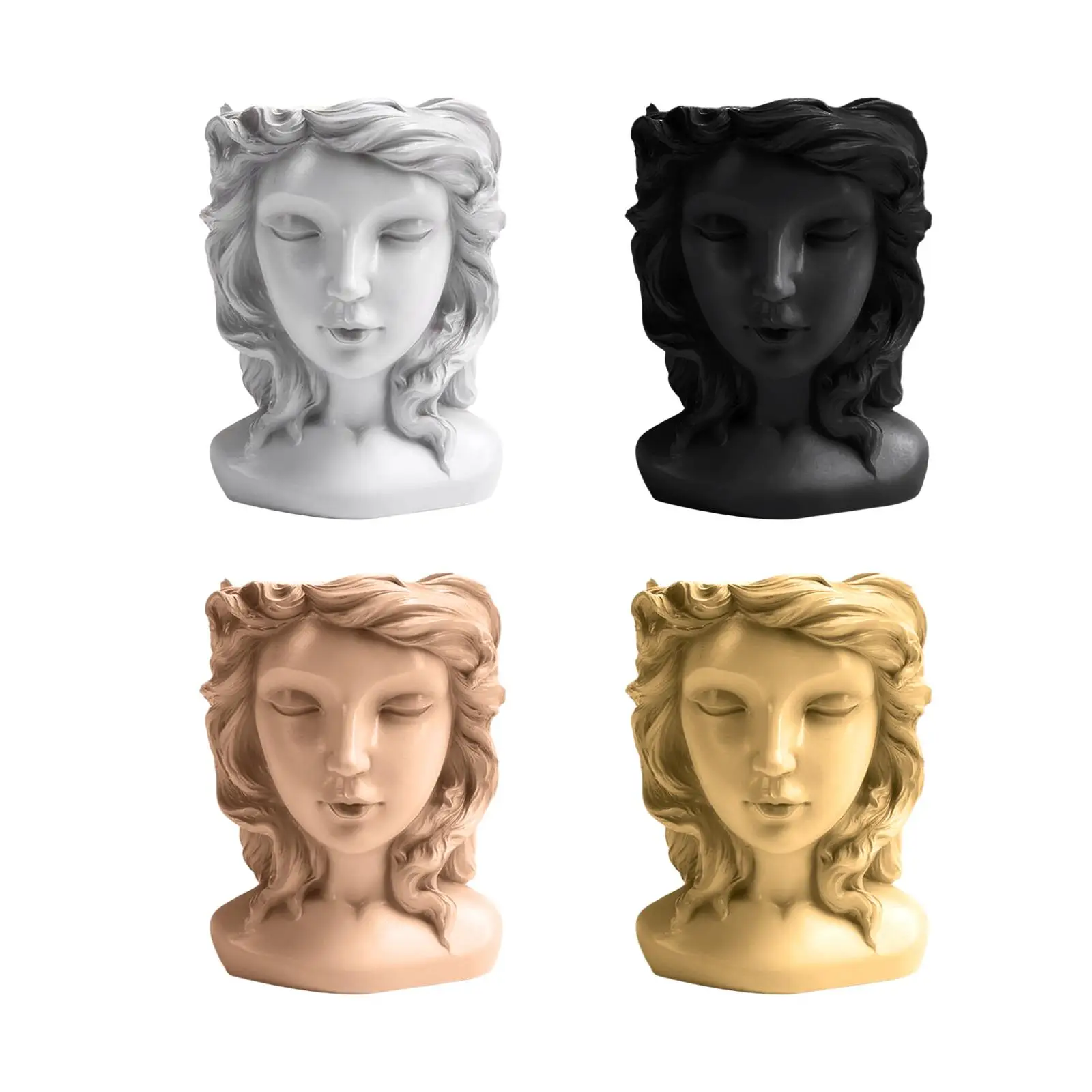 

Resin Head Planter Pot Face Planters Pot for Hotel Decorations Courtyard