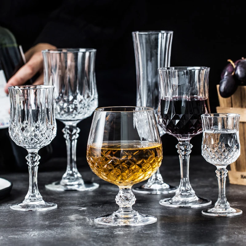 

Nordic Crystal High-Footed Champagne Glass European-Style Creative Diamond Love Red Wine Glass Wine Set Thickened Wine Glass