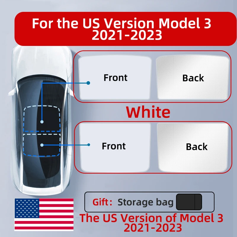 

Для Tesla Model 3 Y 2021-2025 новое обновление ледяная ткань с пряжкой солнцезащитные козырьки стеклянная крыша солнцезащитный козырек спереди и сзади люк на крыше