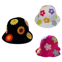 bucket hat for women teenagers wide brim foldable soft fisherman hat spring summer anti uv hat crochet floral hat
