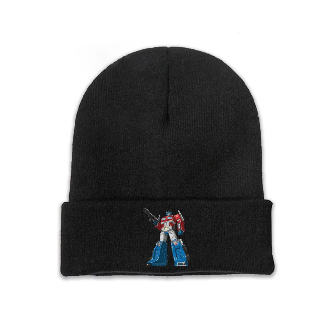 

Cool Optimus Prime Skullies Beanie Transformers Science Fiction Action Film Knitted Bonnet Teens Warm Caps Brimless Elastic Hats