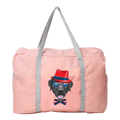Вместительная Водонепроницаемая Дорожная сумка унисекс, серия «Собака» с принтом, чемодан, модные нейлоновые складные тоуты