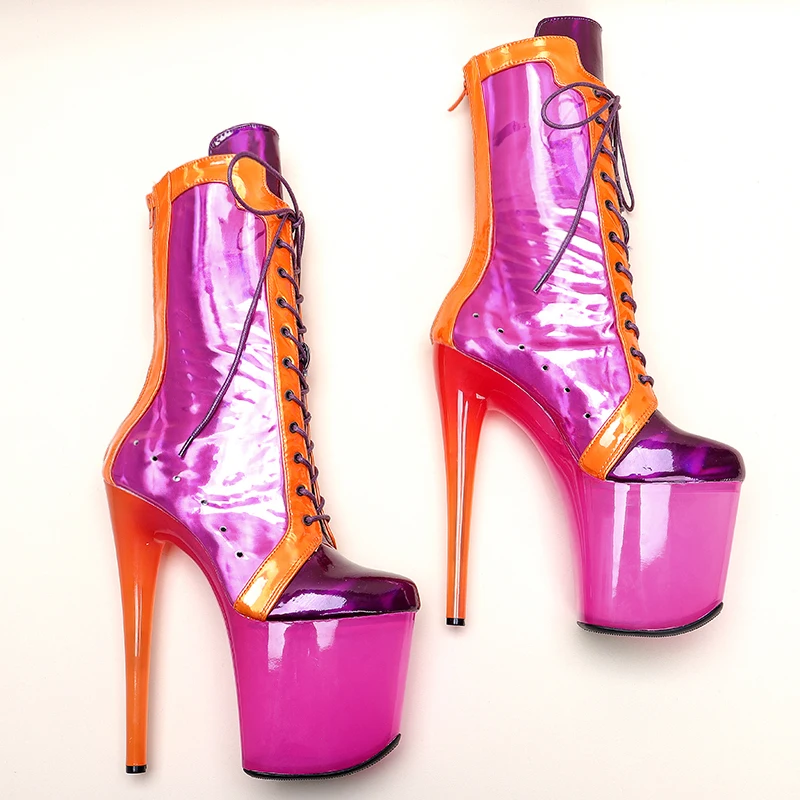 Leecabe 20cm/8inches PU upper Fashion  trendy sexy exotic  High Heel platform   Pole Dancing boot