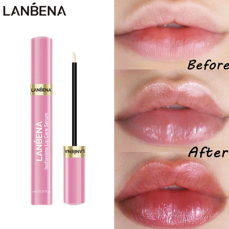 LANBENA Lip Plumper Fuller Lips Increase Lip Elasticity Lip Gloss Reduce Fine Lines Peeling Dryness Repairing Moisturizing Serum