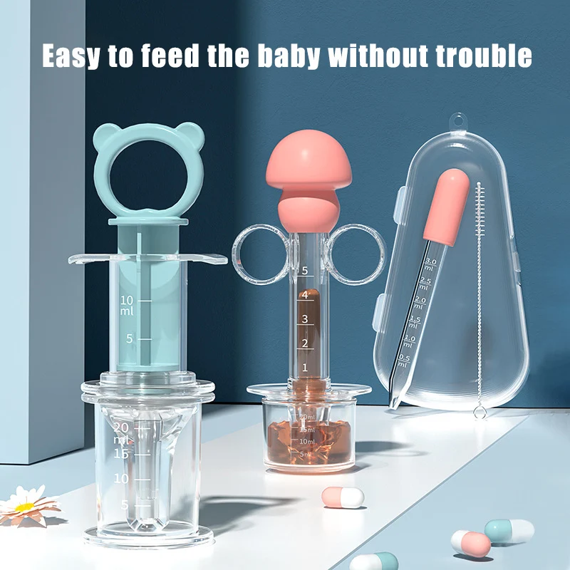 

Portable Infant Baby Dropper Type Feeder Safety Anti-Choke Silicone Pp Syringe Type BPA-Free Toddler Medicine Feeder Storage Box