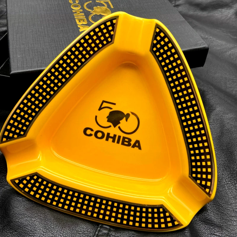 

Пепельница для сигар COHIBA, приспособления, портативный домашний керамический табачный поднос для сигар с 3 сигарами, держатель для табака, по...