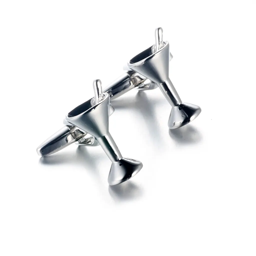 

Cocktail Glasses Cufflinks Shirt Cufflinks Men's Accessories Silver