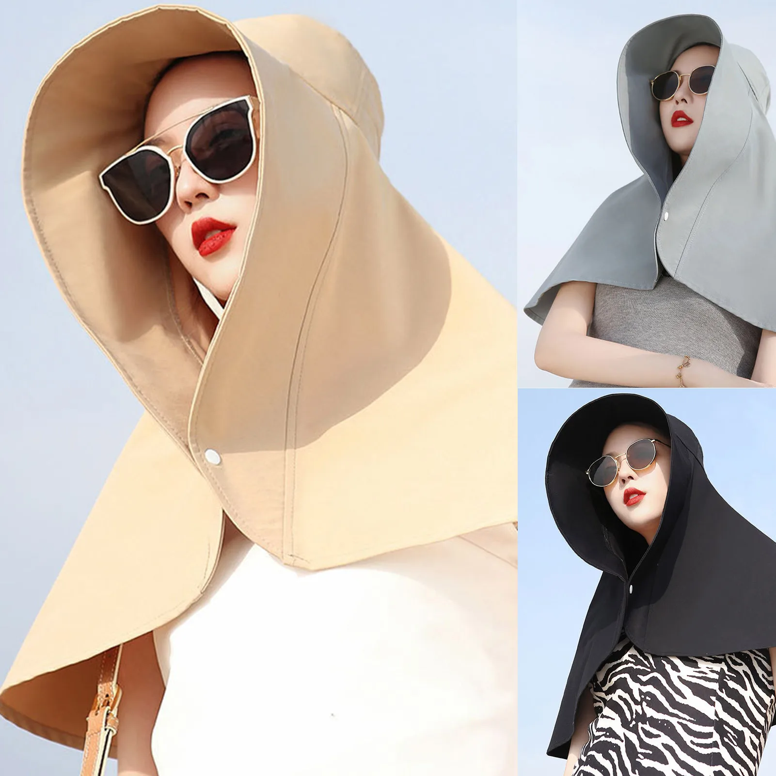 

Large Brim Sun Hat Womens With Neck Flap Washable Beach Hat Beach Essentials For Vacation Sun Protection