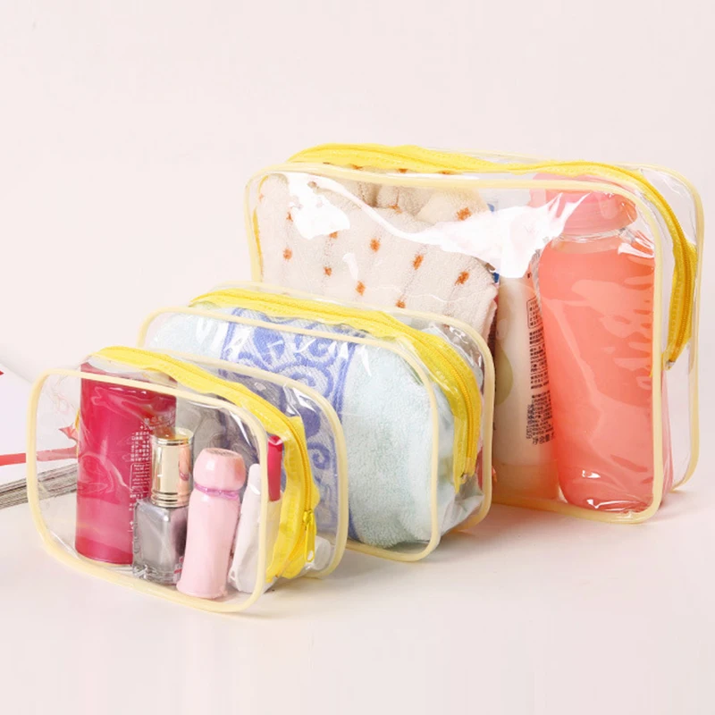 

Transparent Cosmetic Bag PVC Women Zipper Clear Makeup Bags Beauty Case Travel Make Up Organizer Storage Bath Toiletry Wash Bag