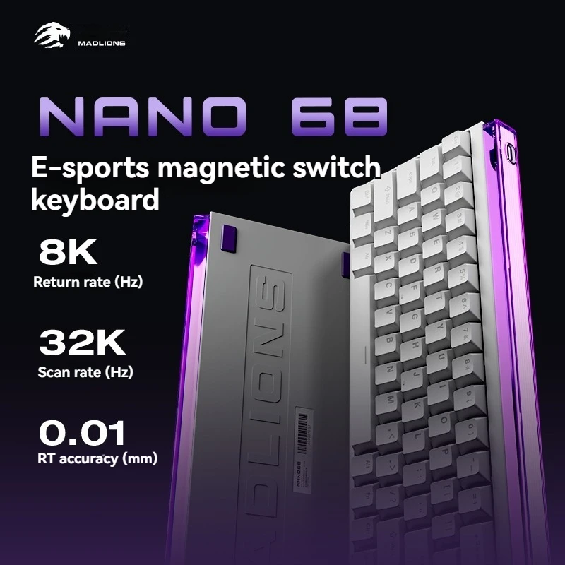 Механическая клавиатура MADLIONS NANO68 индивидуальный магнитный переключатель RGB