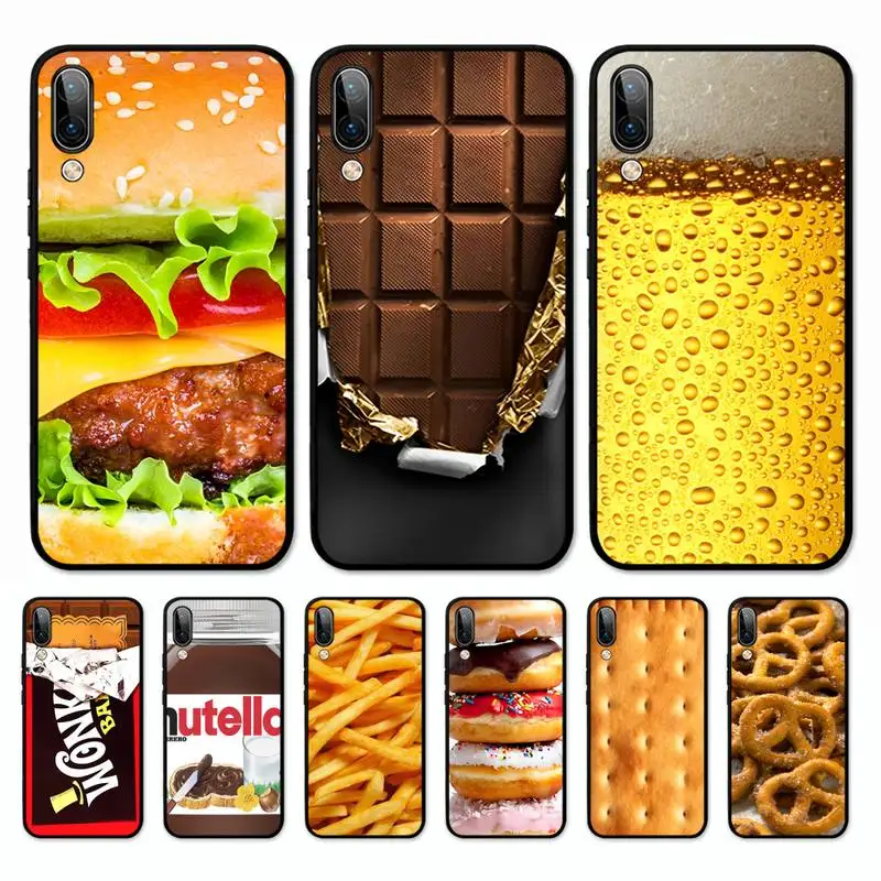 

Chocolate Beer Cookies Fries Phone Case for Vivo Y91C Y11 17 19 17 67 81 Oppo A9 2020 Realme c3