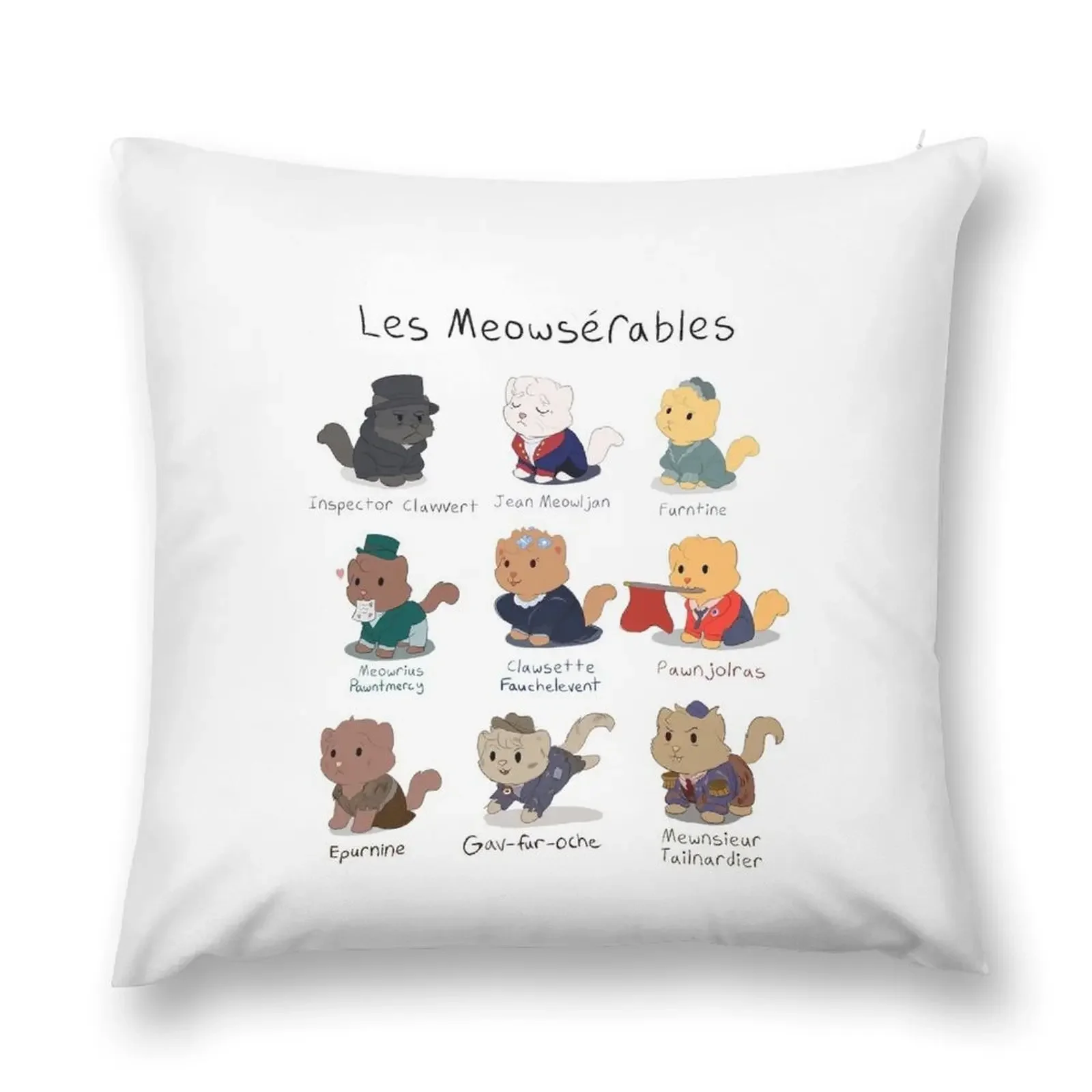 Cute Les Miserables Cat Pun (Les Meowserables) Декоративная подушка Рождественские чехлы для подушек