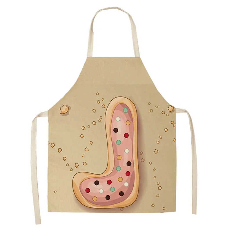 

Cute Letter Pattern Kitchen Apron Sleeveless Linen Kids Aprons for Cooking Baking Bbq Home Cleaning Tools Aprons for Women