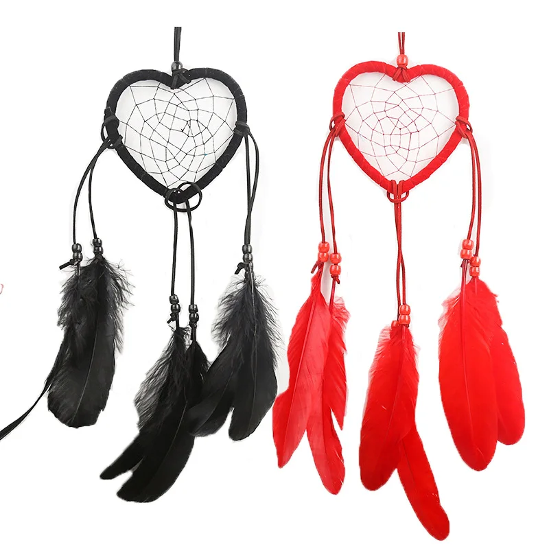 

Heart Dream Catcher, Wall Hanging Feather Dream Catcher Handmade Fairy Dreamcatcher Ornament for Bedroom Wedding Decoration