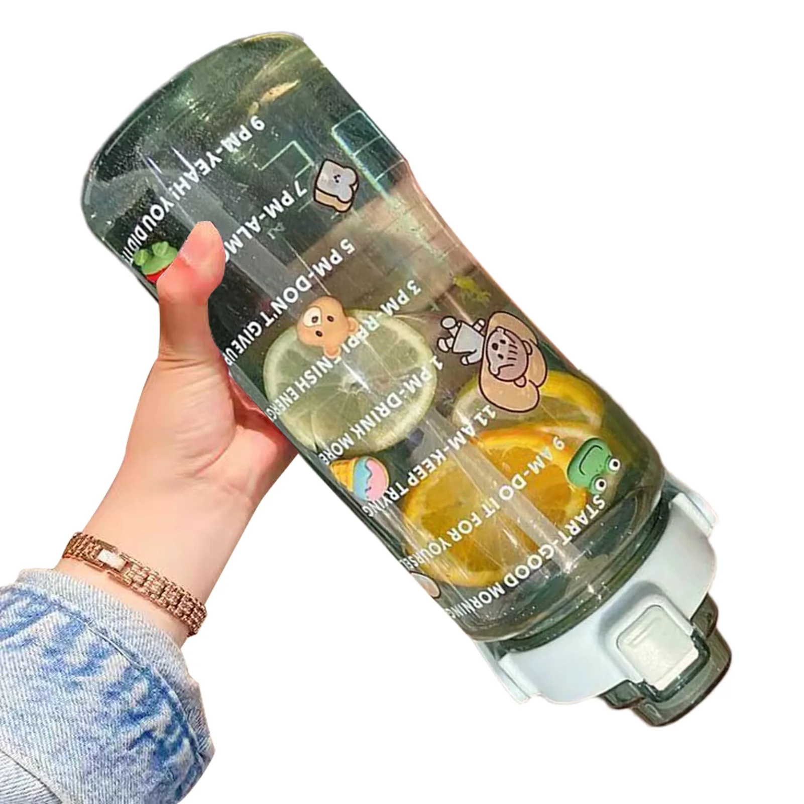 

Бутылки для воды для женщин, бутылка для воды с маркером времени, герметичный спортивный кувшин для воды для спортзала, фитнеса с мотивацион...