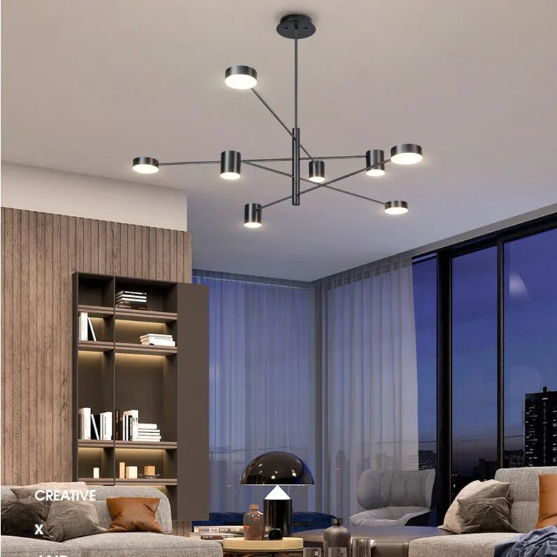 

home living room lamp bedroom pendant lamp light fixtures 220V rotate pendant lights living room modern minimalist atmosphere